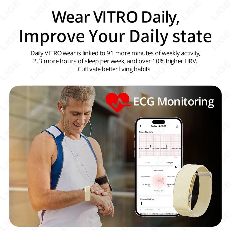 Men Smart Watch ECG Health Blo - đánh giá và giá Fall Detection Watch